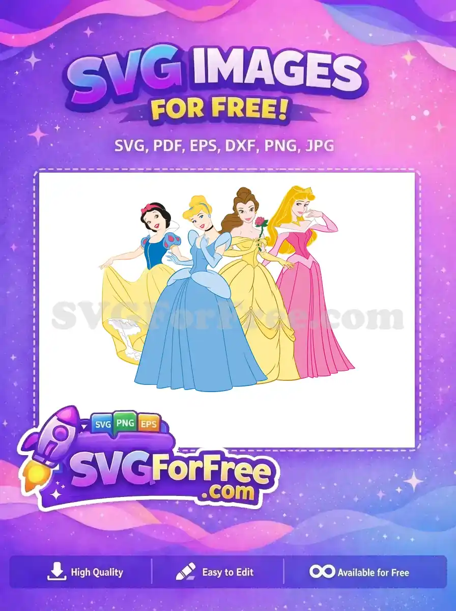 Free Classic Posing Free Gowns Disney Princess Free SVG