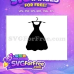 Free Black Dress Silhouette Free Hanger Princess Free SVG - Instant Download