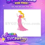 Free Blonde Aurora Free Holding Rose Sleeping Beauty Free SVG - Instant Download