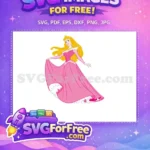 Free Smiling Aurora Pink Dress Free Golden Crown Sleeping Beauty Free SVG 2 - Instant Download