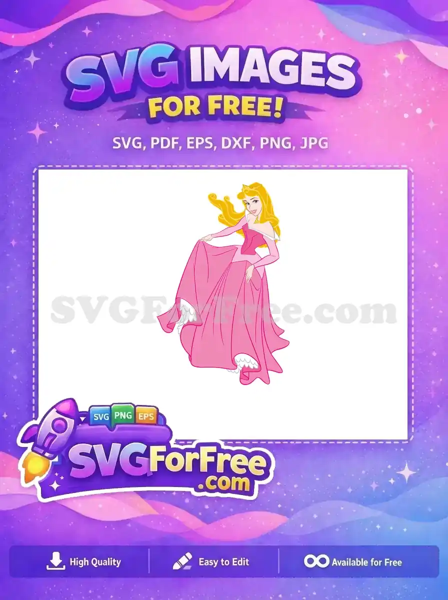 Free Blonde Aurora Free Pink Dress Sleeping Beauty Free SVG 2