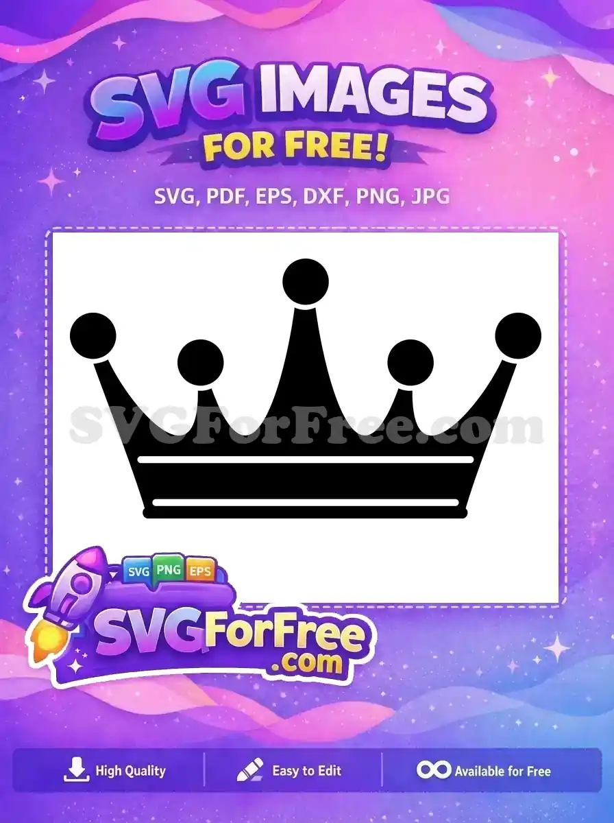 Free Black Silhouette Crown Free Classic Royal Design Princess Free SVG