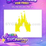 Free Yellow Castle Free Princess Gown Silhouette Cinderella Free SVG - Instant Download