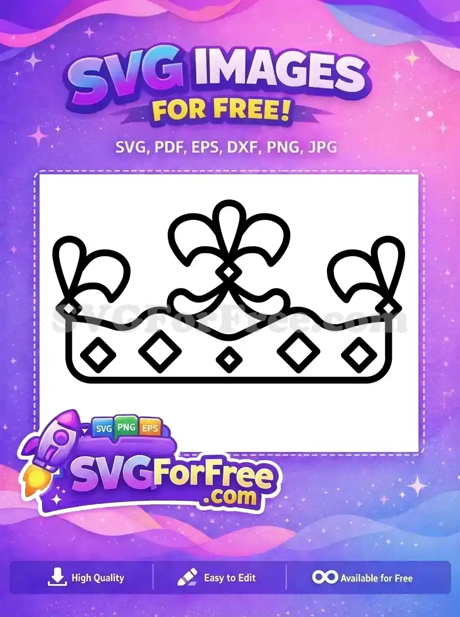 Free Princess Crown Outline Free Diamond Jewels Tiara Royalty Free SVG