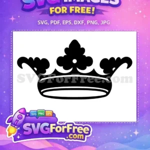 Free Black Classic Crown Free Princess Tiara Design Free SVG