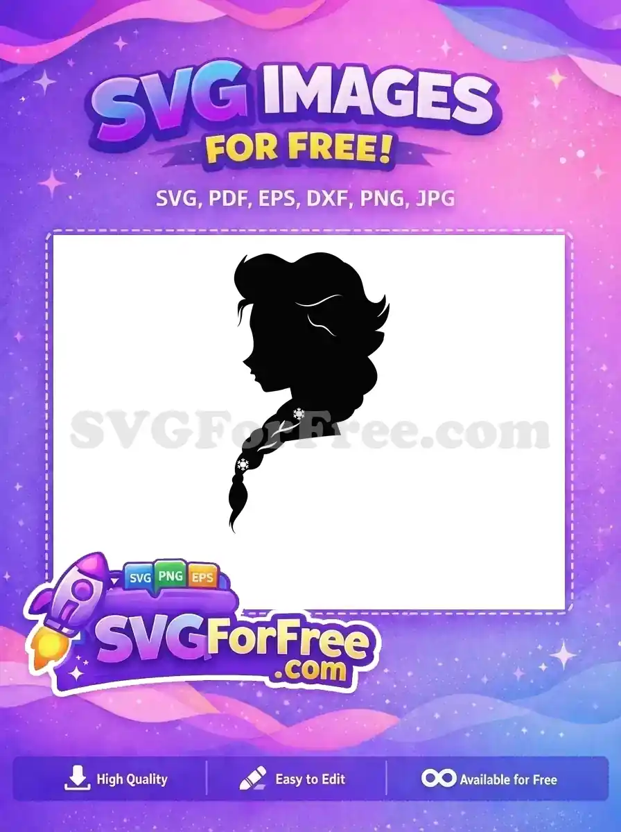 Free Elsa Silhouette Free Snowflake Braid Frozen Free SVG