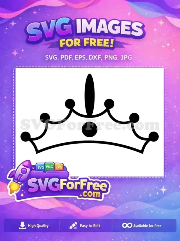 Free Princess Crown Silhouette Free Black Royal Tiara Design Free SVG
