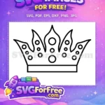 Free Flame Tipped Crown Free Circle Jewels Princess Design Free SVG - Instant Download