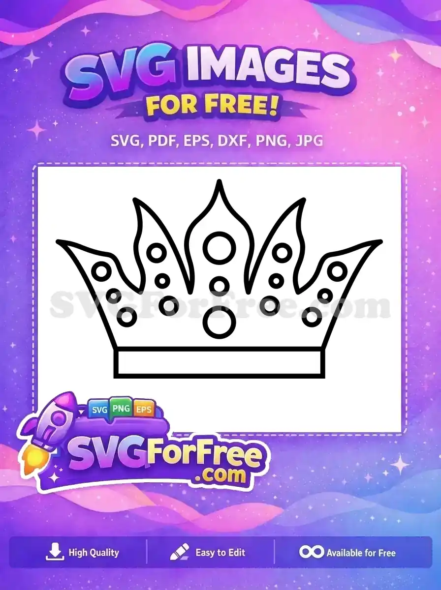 Free Flame Tipped Crown Free Circle Jewels Princess Design Free SVG