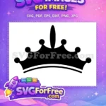 Free Black Princess Crown Free Jewel Detail Simple Free SVG - Instant Download