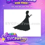 Free Silhouette Princess Free Elegant Gown Fairytale Free SVG - Instant Download