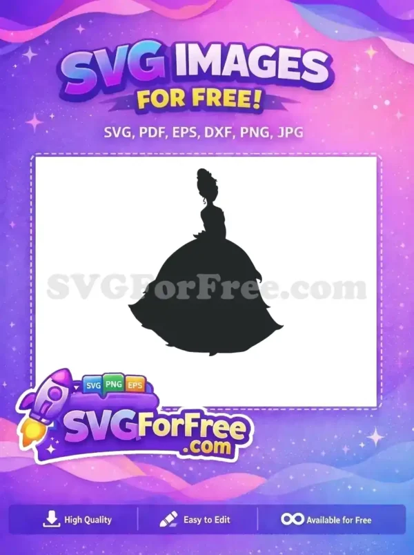 Free Elegant Silhouette Free Ballgown Silhouette Princess Free SVG