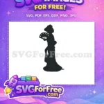 Free Silhouette Geisha Free Holding Fan Traditional Free SVG - Instant Download
