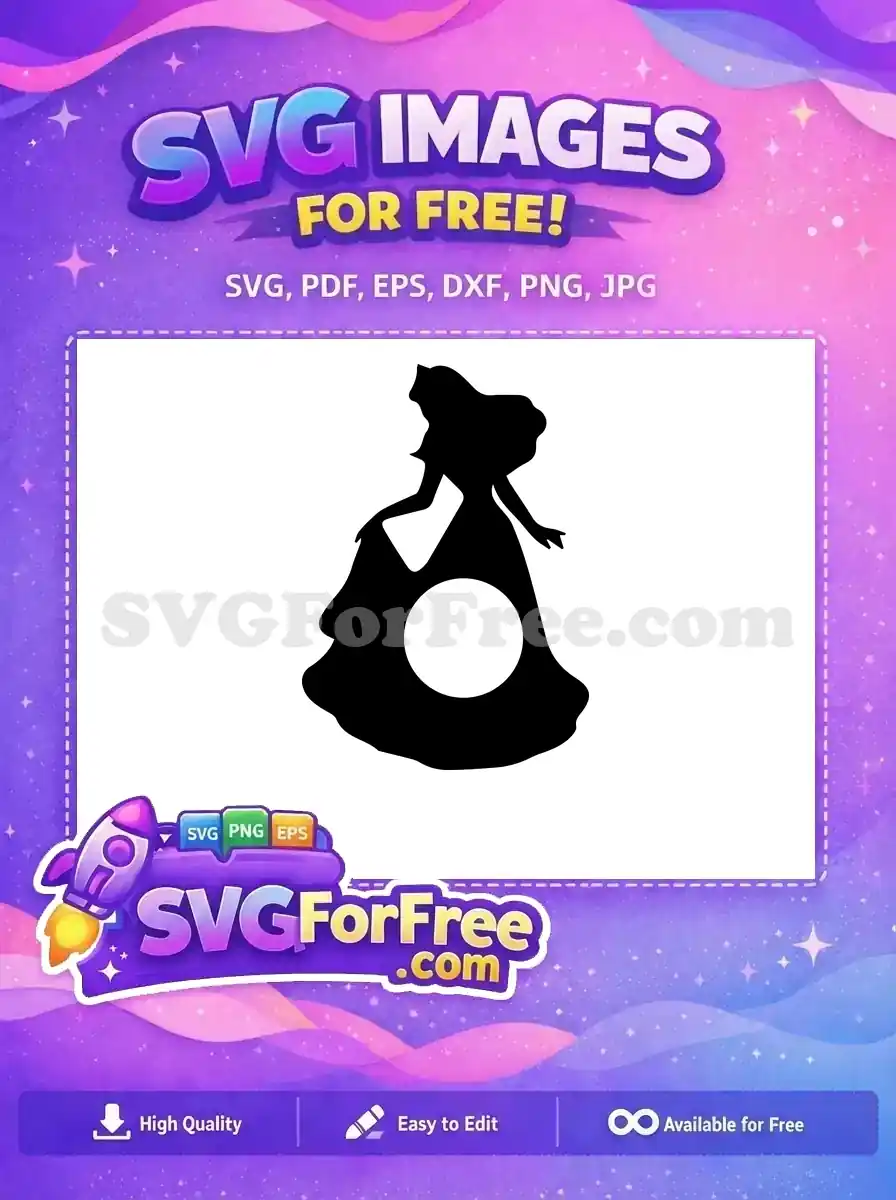 Free Aurora Silhouette Free Dress Princess Sleeping Beauty Free SVG
