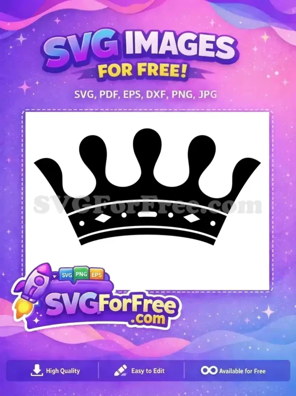 Free Black Elegant Crown Free Princess Tiara Design Free SVG