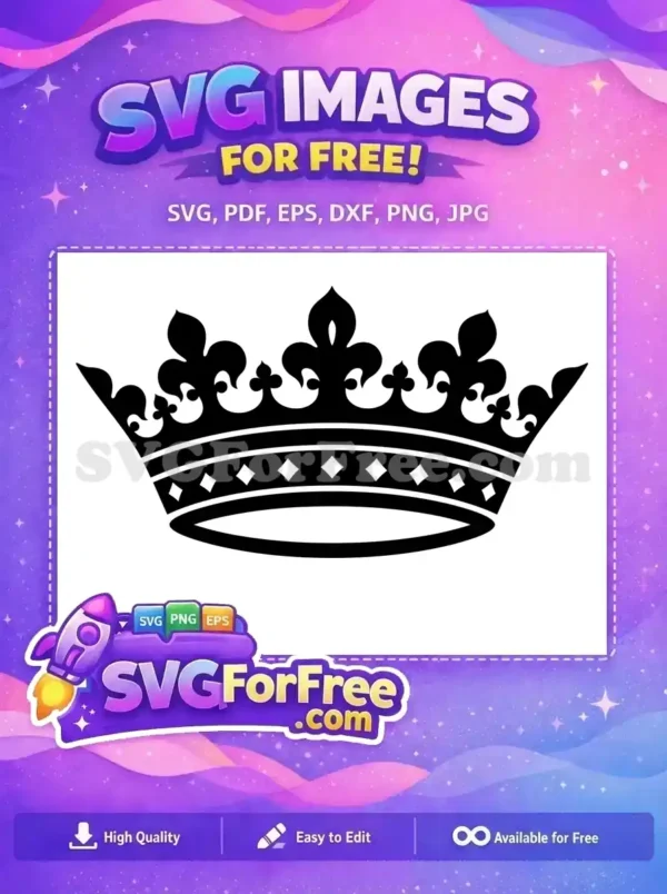 Free Black Royal Crown Free Diamond Detail Princess Free SVG