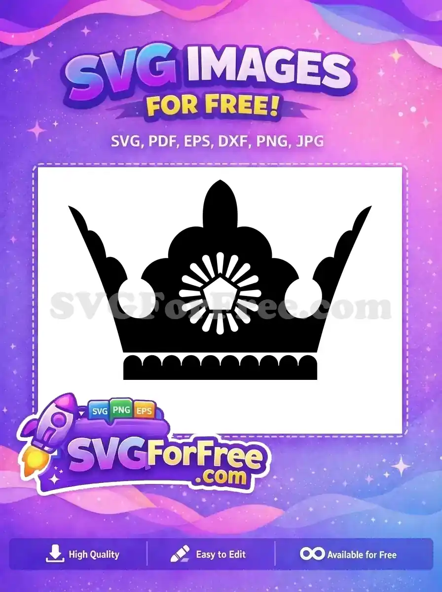 Free Black Princess Crown Free Floral Design One Free SVG