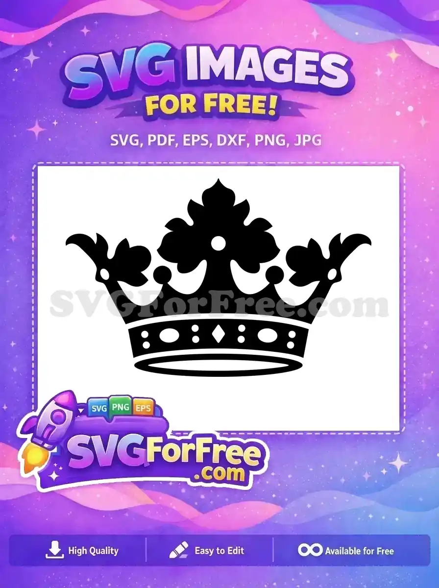 Free Black Royal Crown Free Princess Tiara Design Free SVG 2
