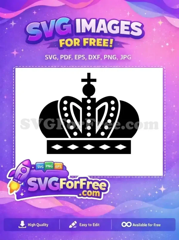Free Black Crown Free Diamond Detail Princess Free SVG 4