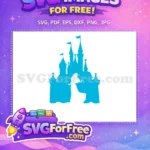 Free Blue Castle Free Princess Dress Silhouette Movie Free SVG - Instant Download