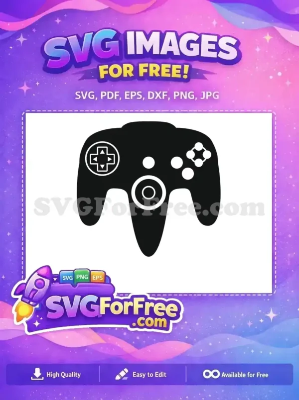 Free N64 Controller Free Buttons Console Videogame Free SVG