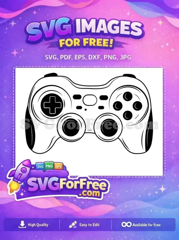 Free PS5 Controller Detail Free Videogame Style Free SVG