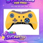Free Yellow Design Free PS5 Controller Videogame Free SVG - Instant Download
