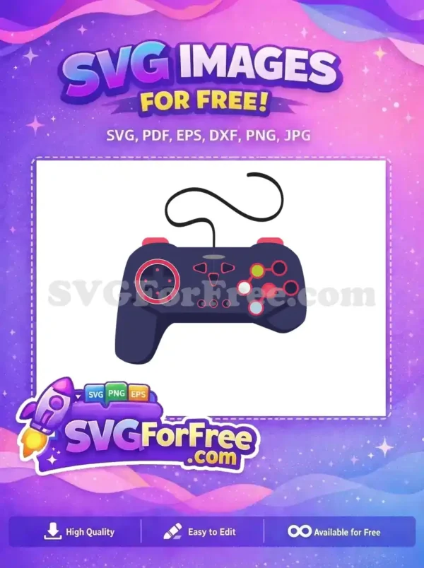 Free Navy Ps5 Controller Free Red Buttons Videogame Free SVG