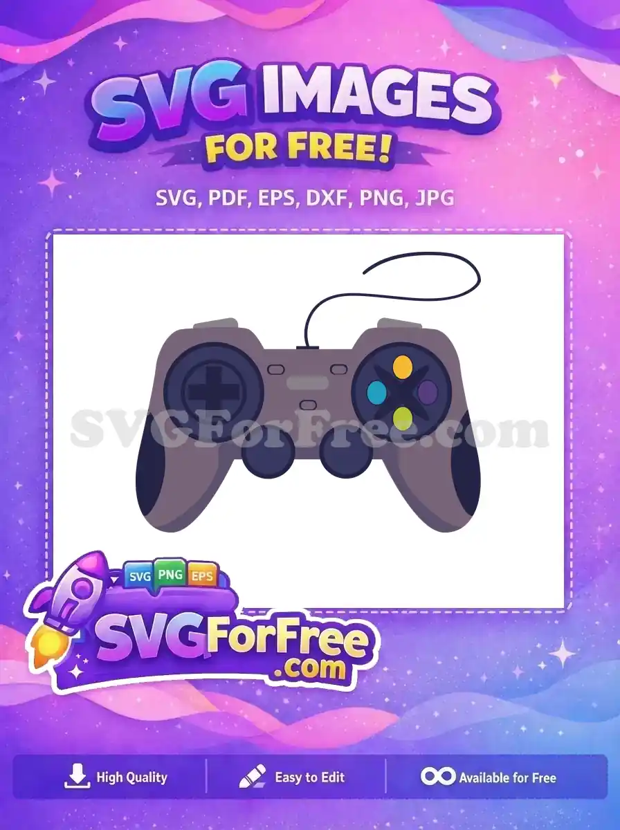 Free Purple Ps5 Controller Free Circular Buttons Videogame Free SVG