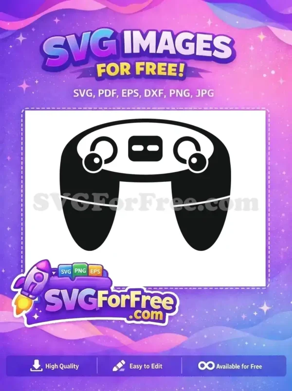 Free Simple Black Ps5 Free Controller Videogame Free SVG