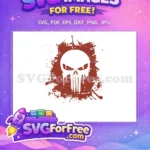 Free Skull Splatter Free Brown Stain Punisher Free SVG - Instant Download
