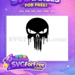 Free Dripping Skull Free Punisher Black and White Free SVG - Instant Download