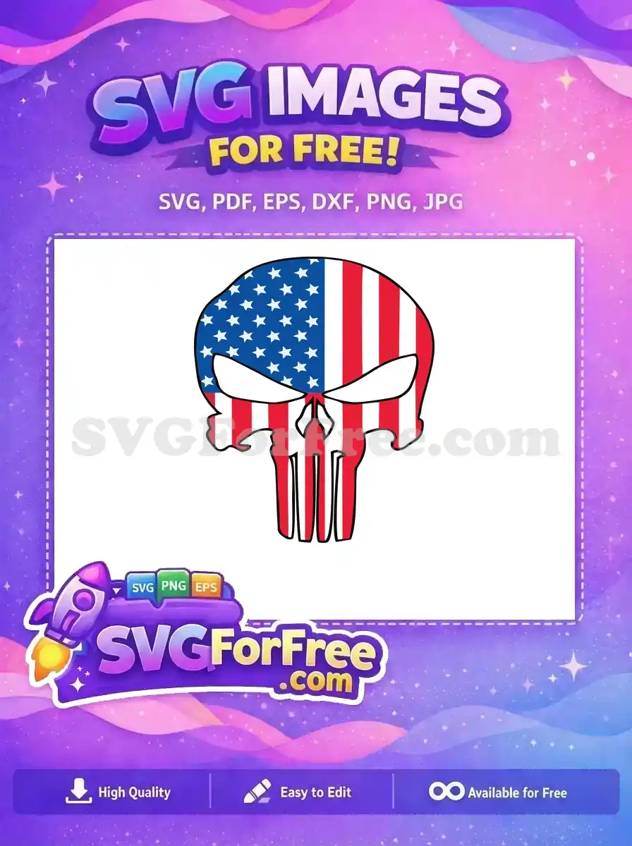 Free American Flag Free Skull Punisher Patriotic Free SVG