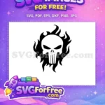 Free Flaming Skull Free Punisher Silhouette Marvel Free SVG - Instant Download