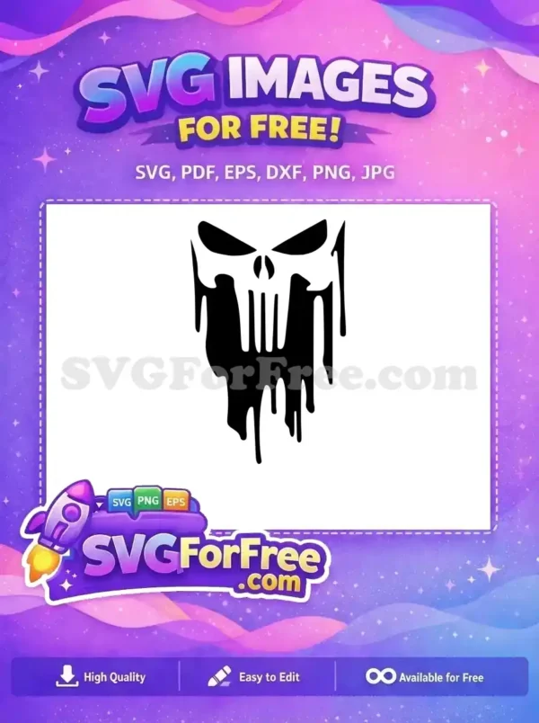 Free Dripping Skull Free Punisher Logo Marvel Free SVG