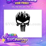 Free Flaming Skull Free Silhouette Punisher Free SVG - Instant Download