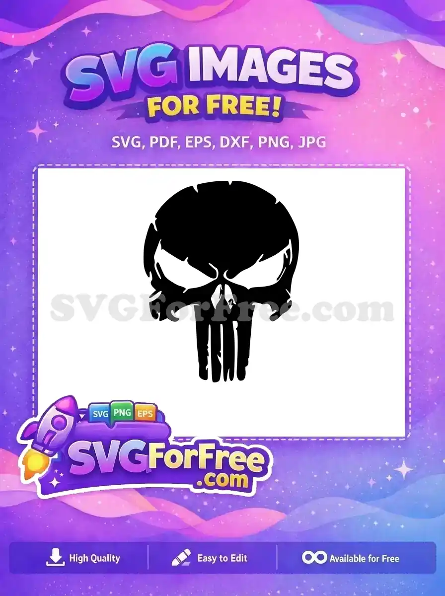 Free Distressed Skull Free Superhero Punisher Movie Free SVG 1