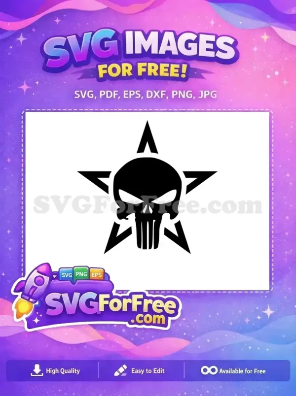 Free Skull Silhouette Free Star Background Punisher Free SVG