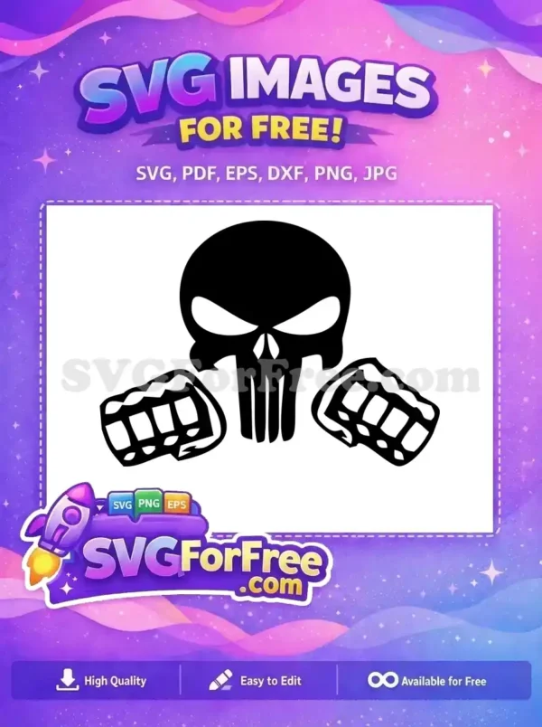 Free Skull Fist Free Comic Punisher Free SVG