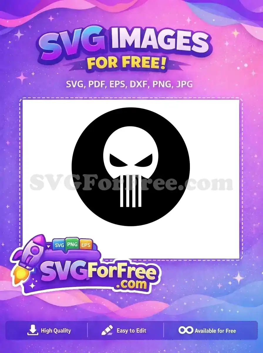 Free Skull Icon Free Black Circle Punisher Free SVG