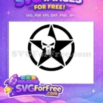 Free Skull Face Free Star Logo Punisher Free SVG - Instant Download