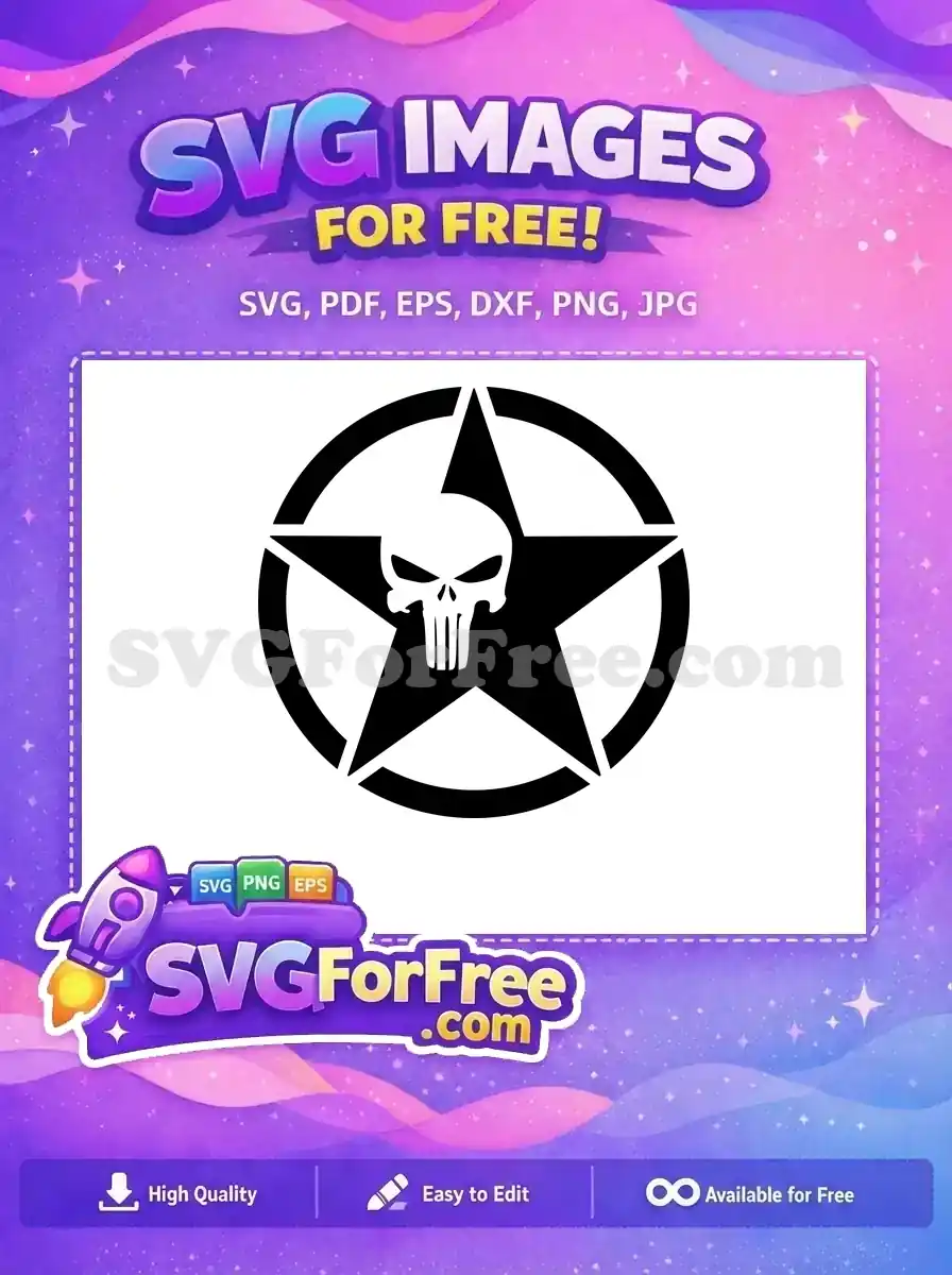 Free Skull Face Free Star Logo Punisher Free SVG