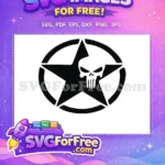 Free Skull Star Free Graphic Black Punisher Free SVG - Instant Download