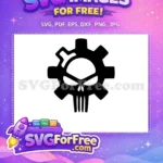 Free Gear Skull Free Angry Eyes Punisher Free SVG - Instant Download