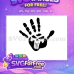Free Black Skull Handprint Free Punisher Silhouette Movie Free SVG - Instant Download