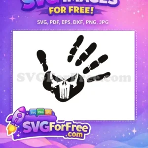 Free Black Handprint Free Skull Punisher Silhouette Free SVG