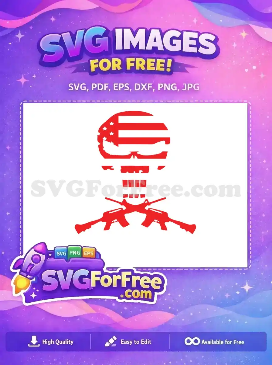 Free Skull Flag Free Crossed Guns Punisher Free SVG