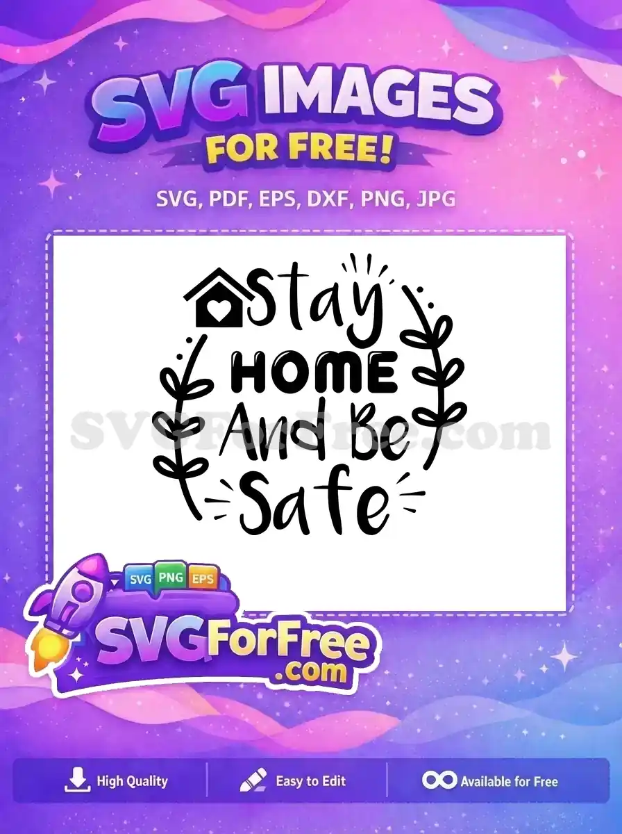 Free Stay Home Wreath Free Quarantine SVG Design Free SVG