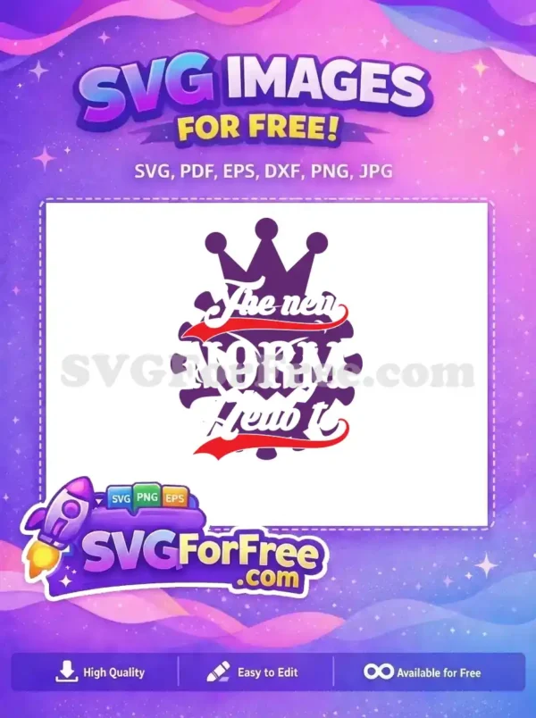 Free Virus Crown Free New Normal Purple Quarantine Free SVG