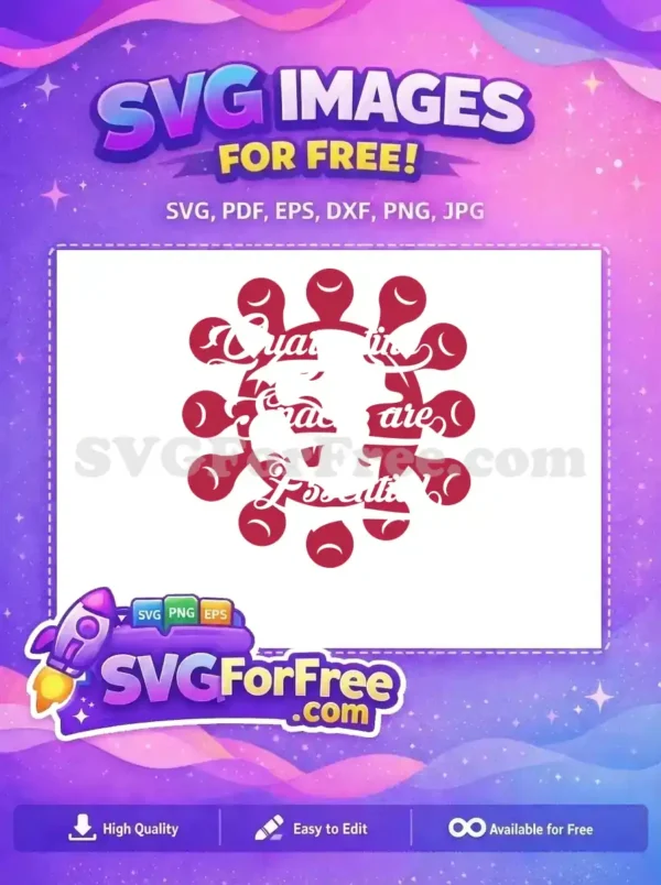 Free Virus Corona Pink Free Quarantine Awareness Design Free SVG